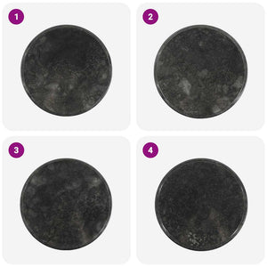 vidaXL Tabletop Black Ø50x2.5 cm Marble