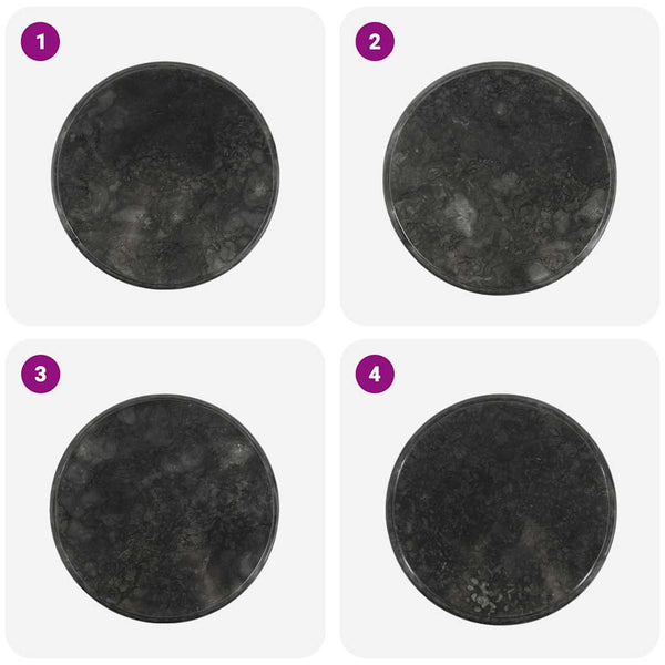 vidaXL Tabletop Black Ø50x2.5 cm Marble