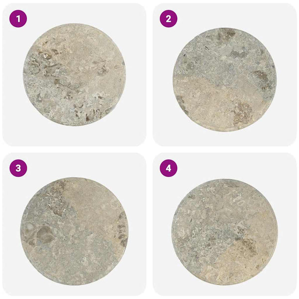 vidaXL Tabletop Grey Ø50x2.5 cm Marble
