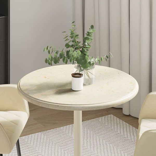 vidaXL Table Top Cream Ø60x2.5 cm Marble