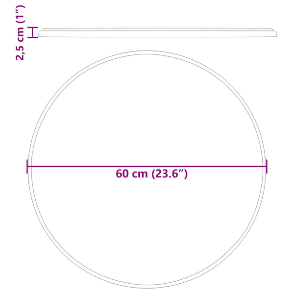 vidaXL Table Top Cream Ø60x2.5 cm Marble