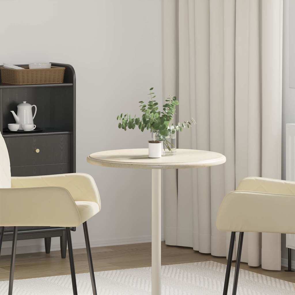 vidaXL Table Top Cream Ø60x2.5 cm Marble
