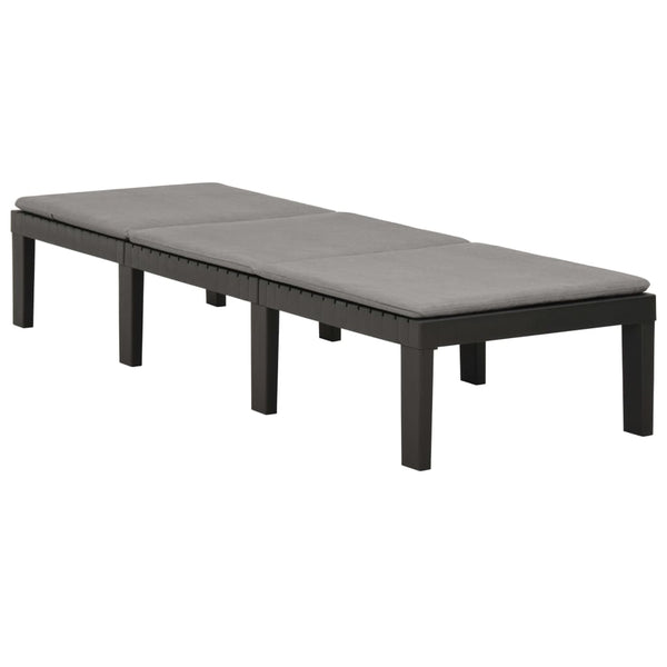 vidaXL Sun Lounger with Cushion Plastic Anthracite