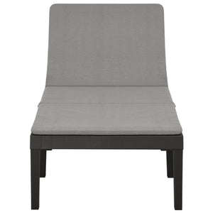 vidaXL Sun Lounger with Cushion Plastic Anthracite