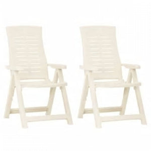 vidaXL Adjustable Garden Chairs 2 pcs. Plastic White