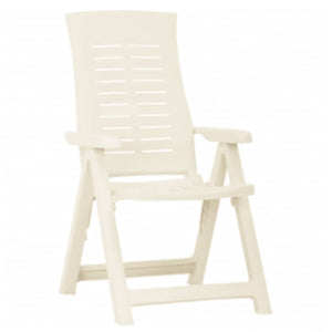 vidaXL Adjustable Garden Chairs 2 pcs. Plastic White