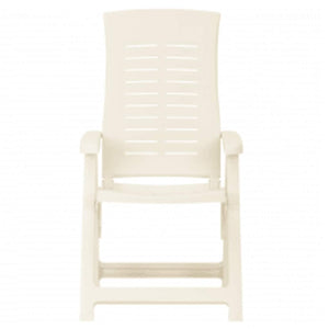 vidaXL Adjustable Garden Chairs 2 pcs. Plastic White