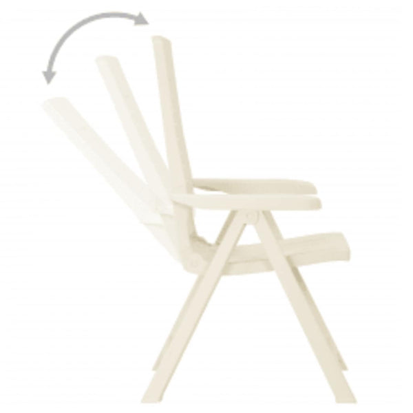 vidaXL Adjustable Garden Chairs 2 pcs. Plastic White