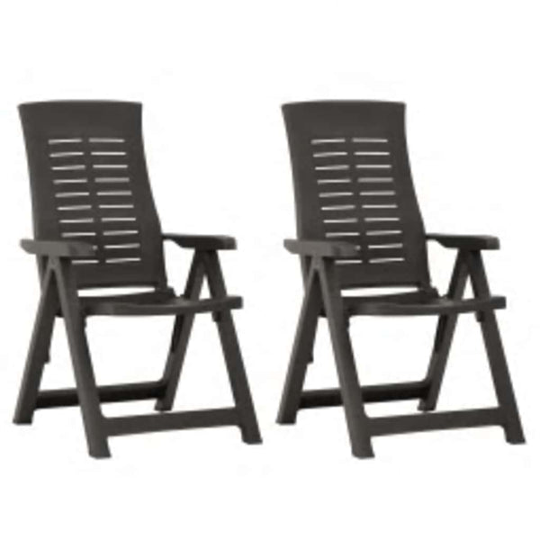 vidaXL Adjustable Garden Chairs 2 pcs. Plastic Anthracite