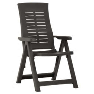 vidaXL Adjustable Garden Chairs 2 pcs. Plastic Anthracite
