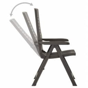 vidaXL Adjustable Garden Chairs 2 pcs. Plastic Anthracite