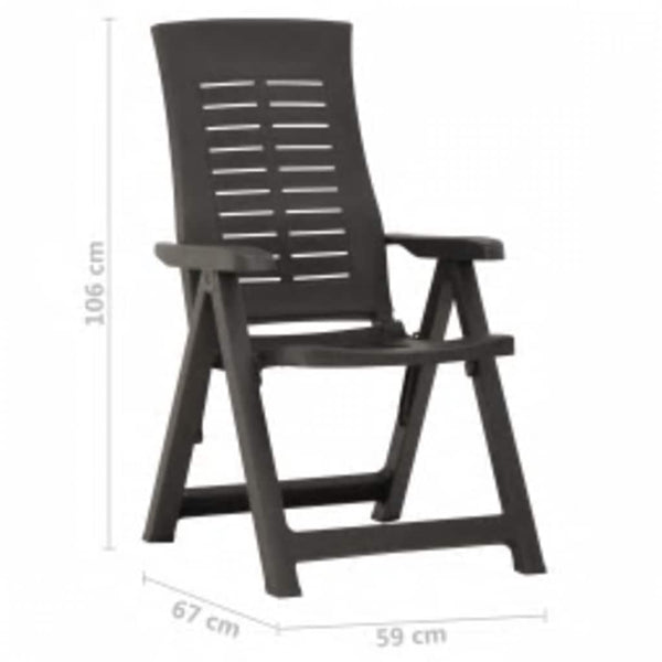 vidaXL Adjustable Garden Chairs 2 pcs. Plastic Anthracite