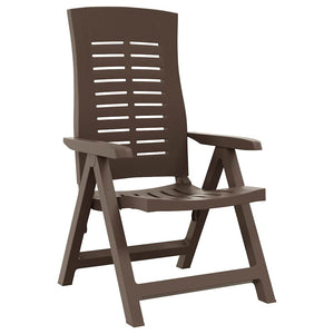 vidaXL Adjustable Garden Chairs 2 pcs Plastic Mocha Brown