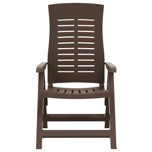 vidaXL Adjustable Garden Chairs 2 pcs Plastic Mocha Brown