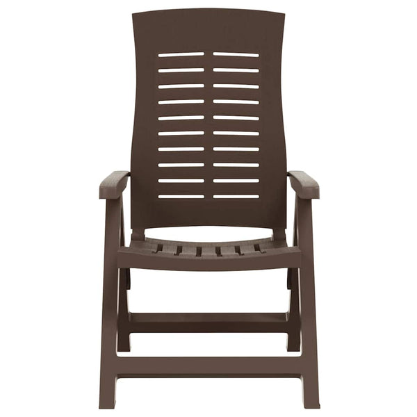 vidaXL Adjustable Garden Chairs 2 pcs Plastic Mocha Brown
