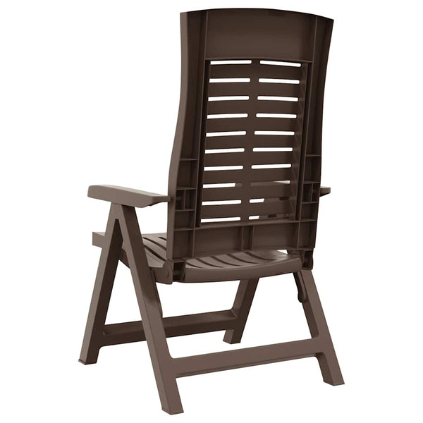vidaXL Adjustable Garden Chairs 2 pcs Plastic Mocha Brown