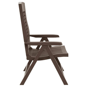 vidaXL Adjustable Garden Chairs 2 pcs Plastic Mocha Brown