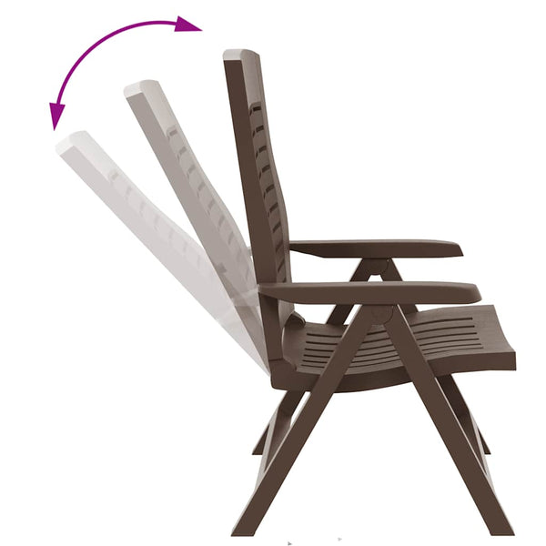 vidaXL Adjustable Garden Chairs 2 pcs Plastic Mocha Brown