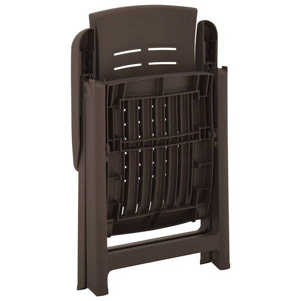 vidaXL Adjustable Garden Chairs 2 pcs Plastic Mocha Brown