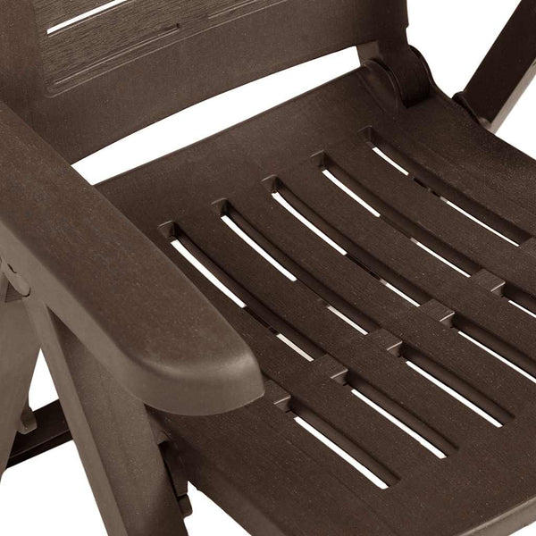 vidaXL Adjustable Garden Chairs 2 pcs Plastic Mocha Brown