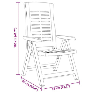 vidaXL Adjustable Garden Chairs 2 pcs Plastic Mocha Brown