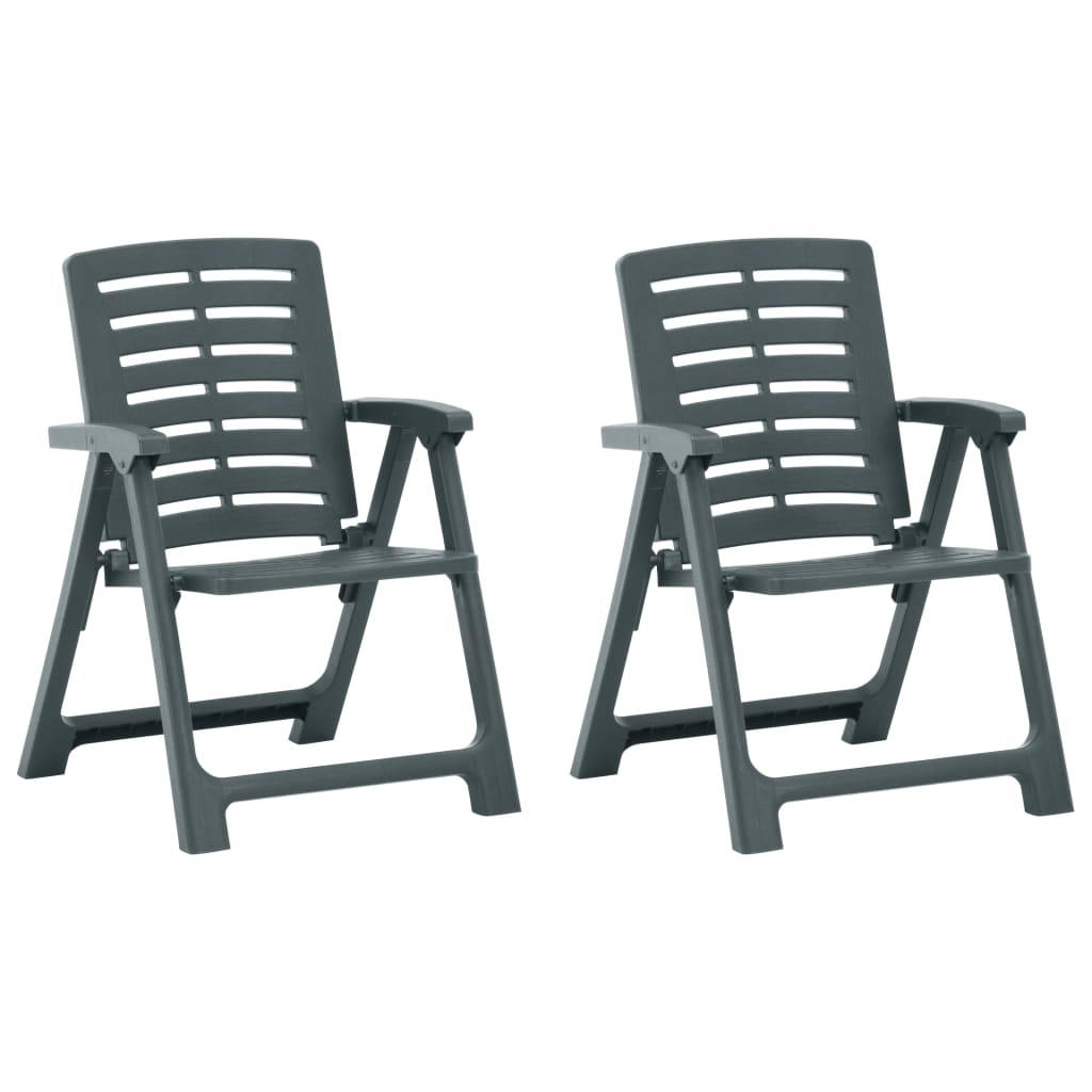 vidaXL Garden Chairs 2 pcs. Plastic Green