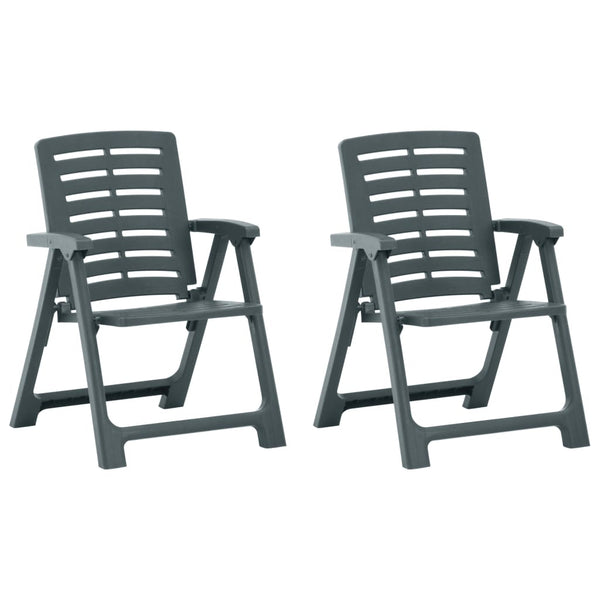 vidaXL Garden Chairs 2 pcs. Plastic Green