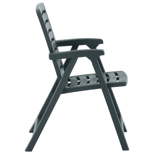 vidaXL Garden Chairs 2 pcs. Plastic Green