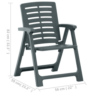 vidaXL Garden Chairs 2 pcs. Plastic Green