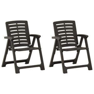 vidaXL Garden Chairs 2 pcs. Plastic Anthracite
