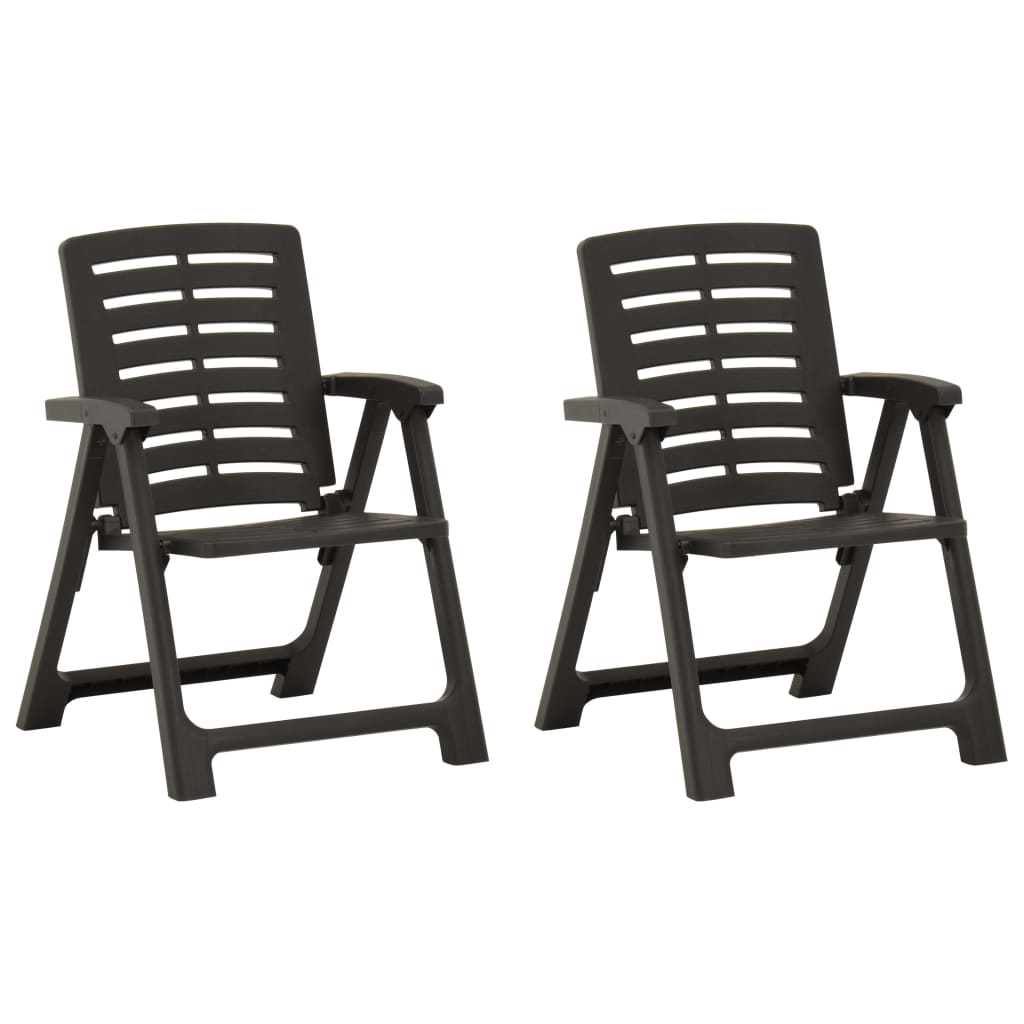 vidaXL Garden Chairs 2 pcs. Plastic Anthracite