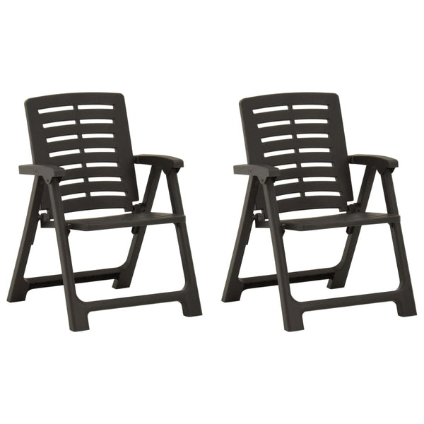 vidaXL Garden Chairs 2 pcs. Plastic Anthracite