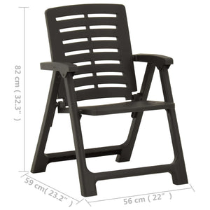 vidaXL Garden Chairs 2 pcs. Plastic Anthracite