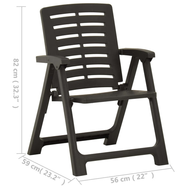 vidaXL Garden Chairs 2 pcs. Plastic Anthracite