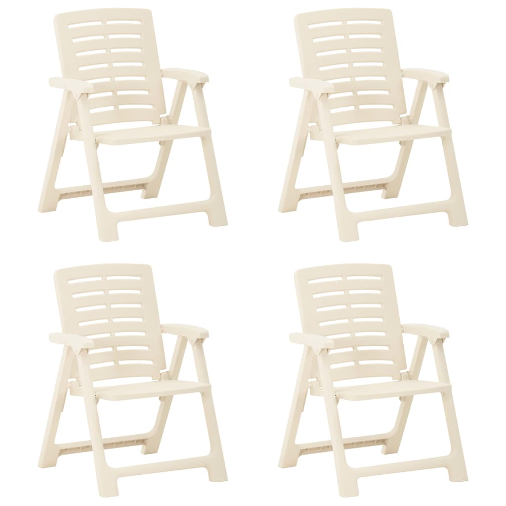 vidaXL Garden Chairs 4 pcs. Plastic White