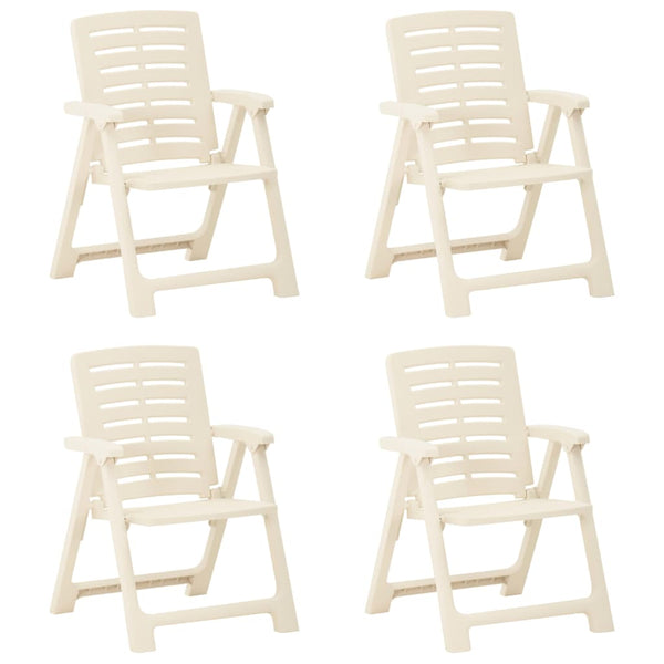 vidaXL Garden Chairs 4 pcs. Plastic White