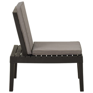 vidaXL Garden Lounge Chair with Cushion Plastic Grey
