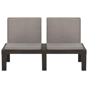 vidaXL 2-Piece Garden Lounge Set with Cushions Plastic Grey