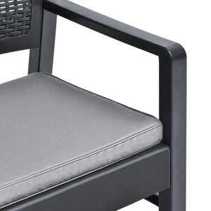 vidaXL 3-Piece Garden Lounge Set with Cushions Plastic Grey