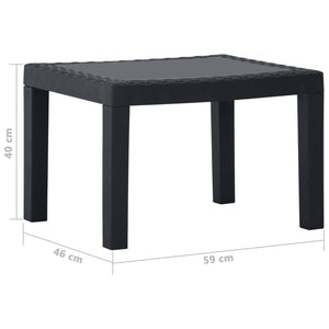 vidaXL 3-Piece Garden Lounge Set with Cushions Plastic Grey
