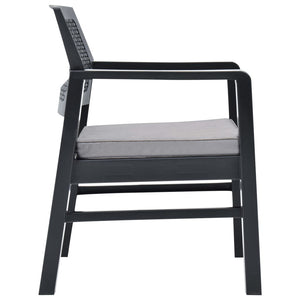 vidaXL 3-Piece Garden Lounge Set with Cushions Plastic Grey