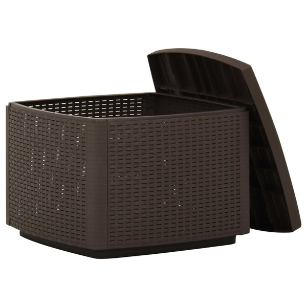 vidaXL Garden Coffee Table Mokka 53x53x40 cm Plastic