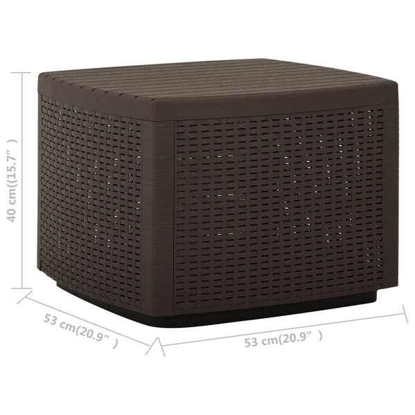 vidaXL Garden Coffee Table Mokka 53x53x40 cm Plastic