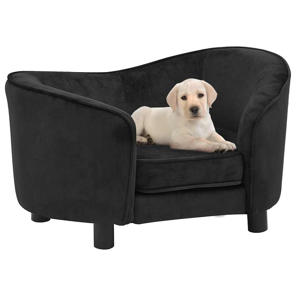 vidaXL Dog Sofa Black 69x49x40 cm Plush