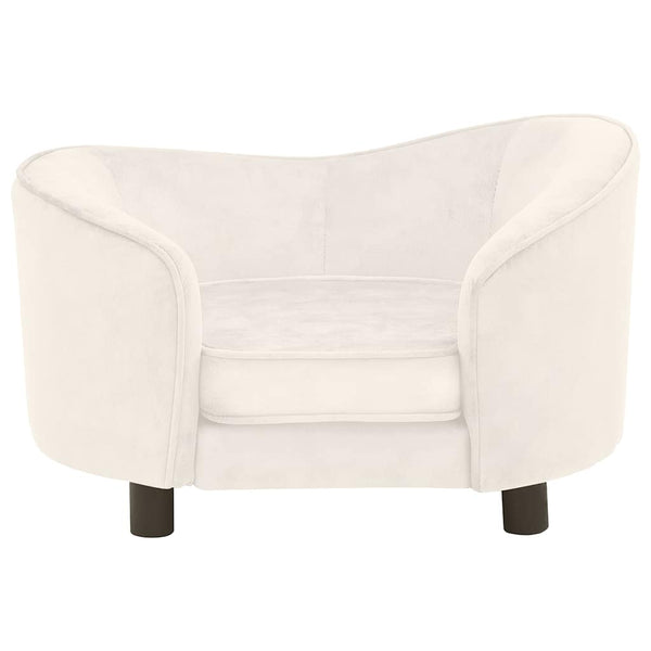 vidaXL Dog Sofa Cream 69x49x40 cm Plush