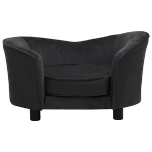 vidaXL Dog Sofa Black 69x49x40 cm Plush and Faux Leather