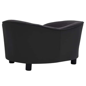 vidaXL Dog Sofa Black 69x49x40 cm Plush and Faux Leather