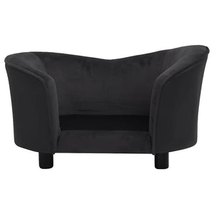 vidaXL Dog Sofa Black 69x49x40 cm Plush and Faux Leather