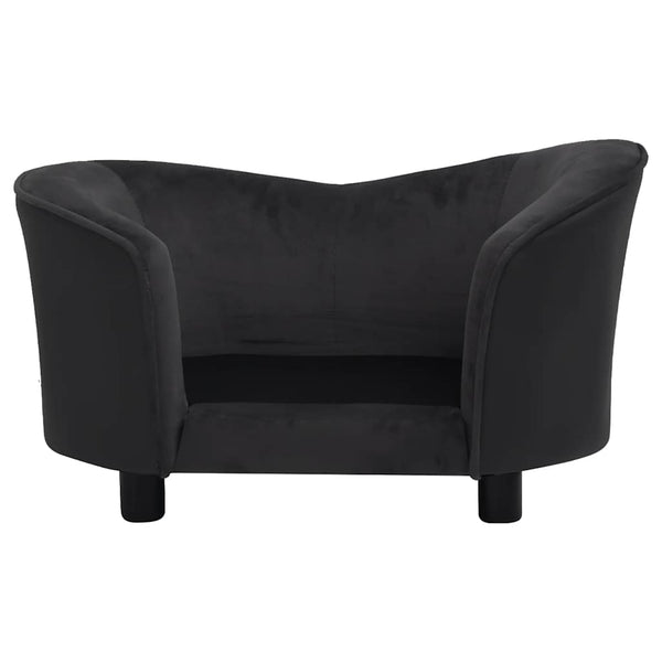 vidaXL Dog Sofa Black 69x49x40 cm Plush and Faux Leather