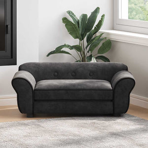 vidaXL Dog Sofa Black 72x45x30 cm Plush